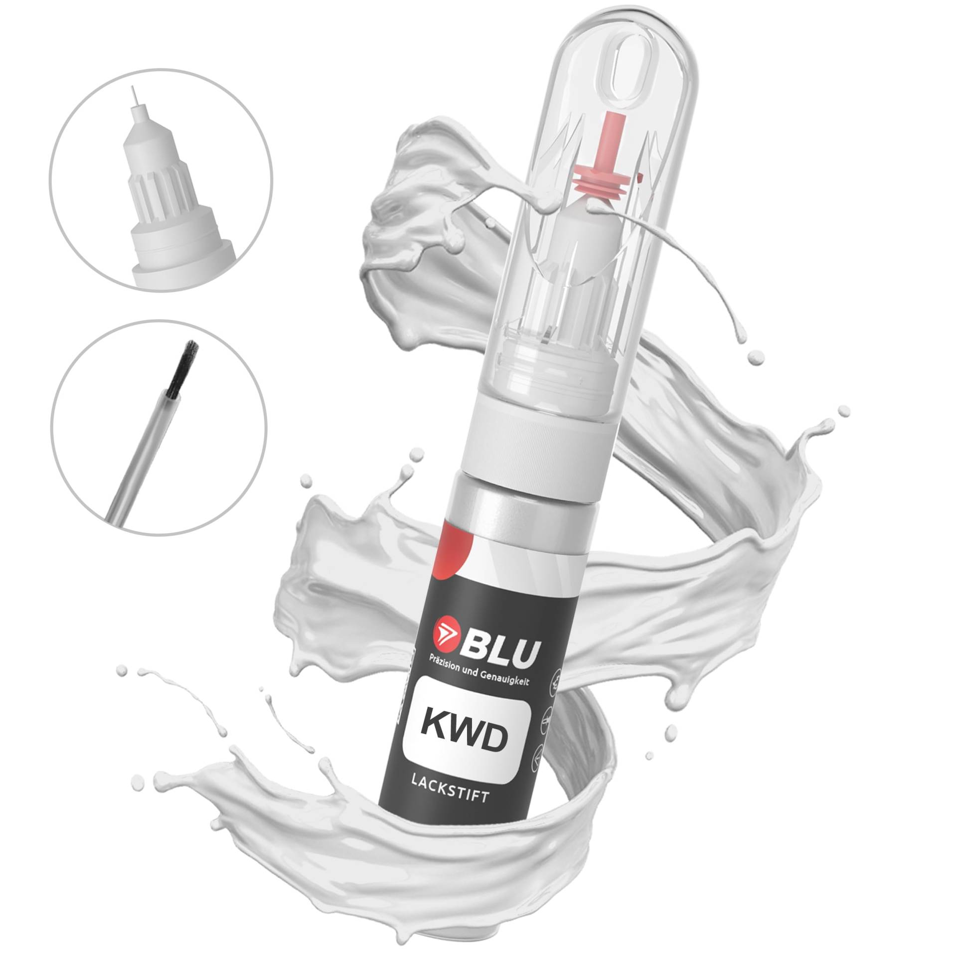 BLU Lackstift Auto kompatibel für Citroen KWD Weiss LIPIZAN | Auto Lack Reparatur 2in1 Ausbesserungslack Pinsel + Nadel von BLU