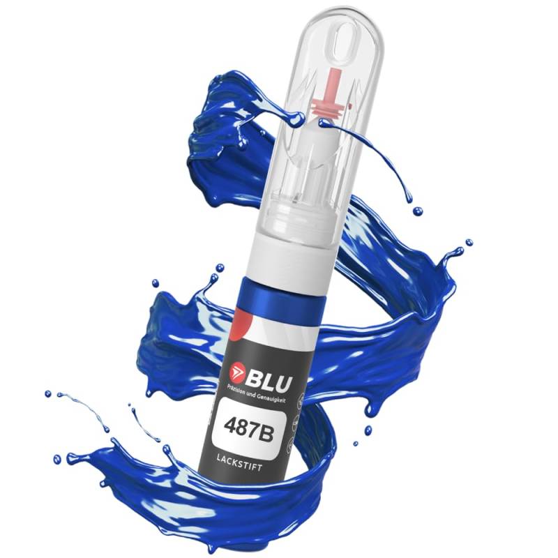 BLU Lackstift Auto kompatibel für FIAT 487B BLAU Notturno | Auto Lack Reparatur 2in1 Ausbesserungslack Pinsel + Nadel von BLU