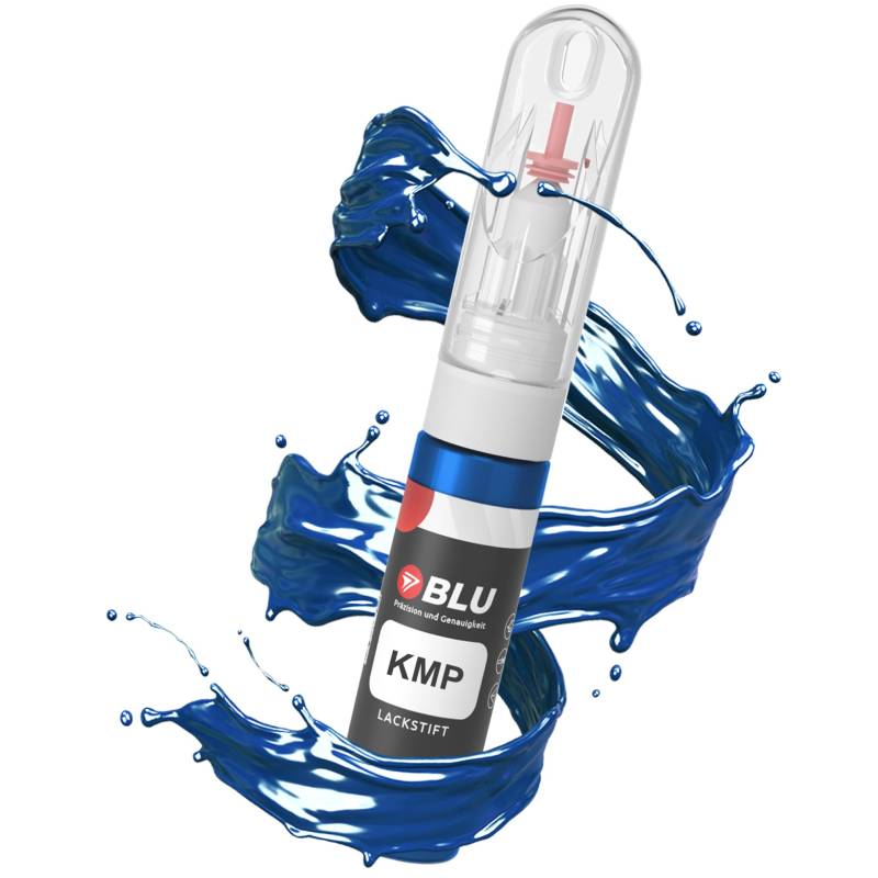 BLU Lackstift Auto kompatibel für Peugeot KMP BLAU Blue Sevres | Auto Lack Reparatur 2in1 Ausbesserungslack Pinsel + Nadel von BLU