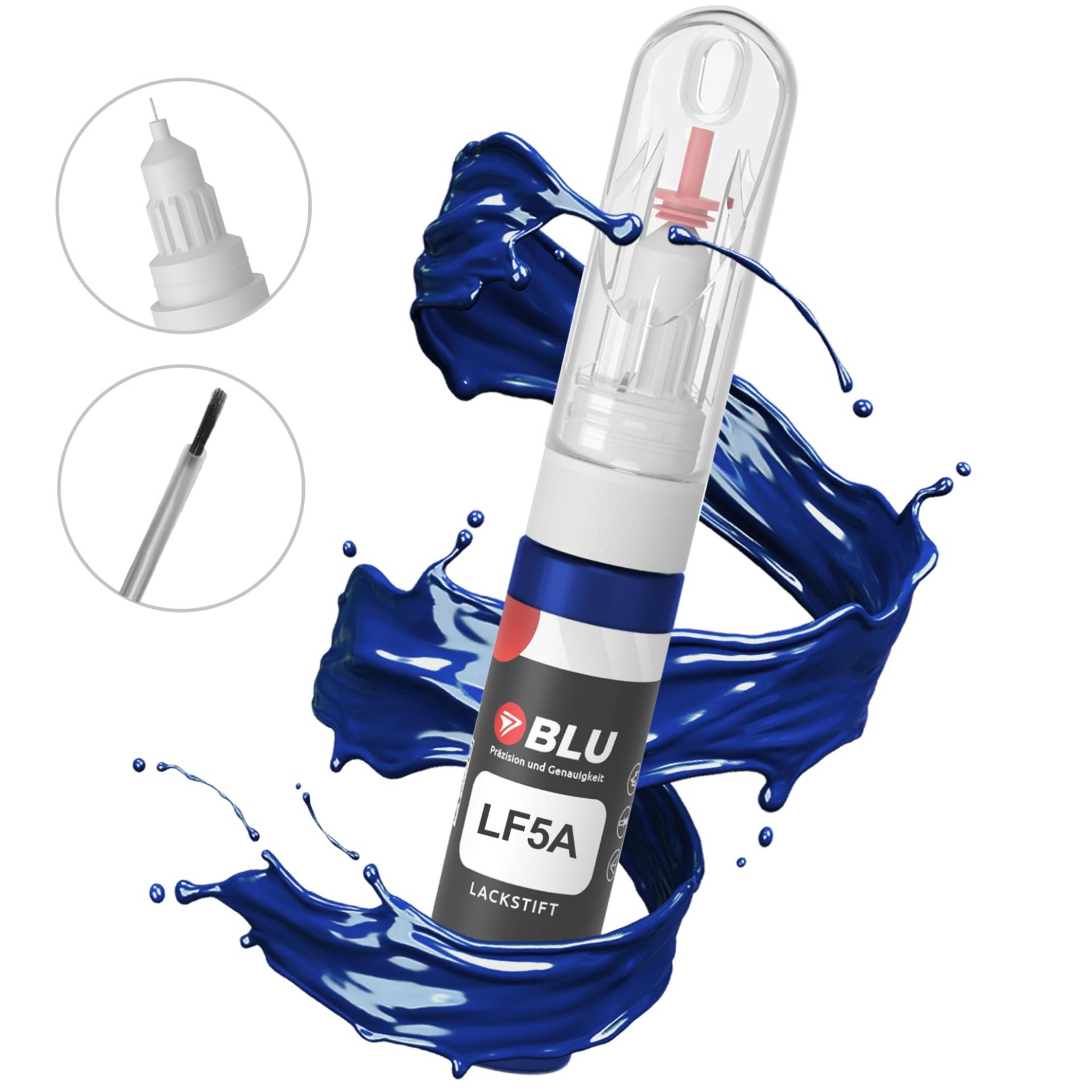 BLU Lackstift Auto kompatibel für Skoda LF5A BLAU PACIFICBLUE | Auto Lack Reparatur 2in1 Ausbesserungslack Pinsel + Nadel von BLU