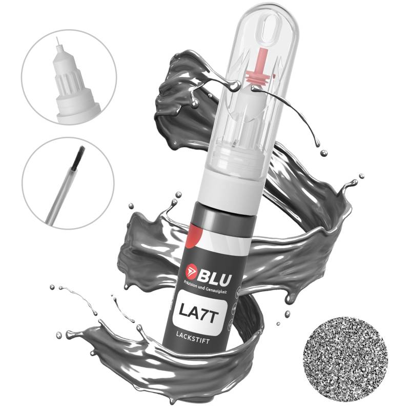 BLU Lackstift Auto kompatibel für VW LA7T GRAU UNITEDGREY | Auto Lack Reparatur 2in1 Ausbesserungslack Pinsel + Nadel von BLU