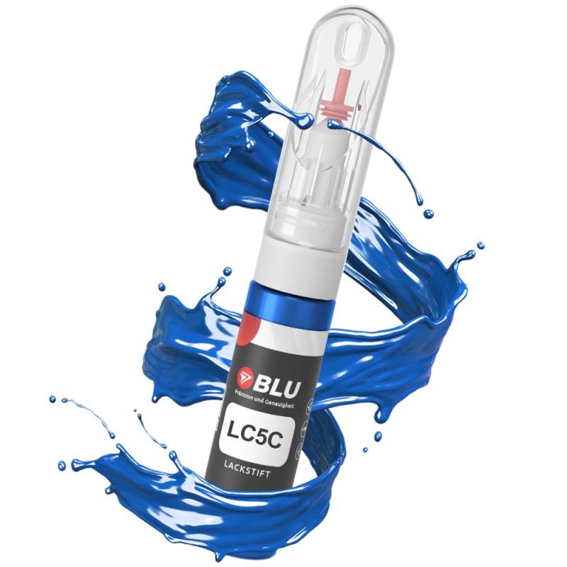 BLU Lackstift Auto kompatibel für VW LC5C BLAU Biscay Blue | Auto Lack Reparatur 2in1 Ausbesserungslack Pinsel + Nadel von BLU