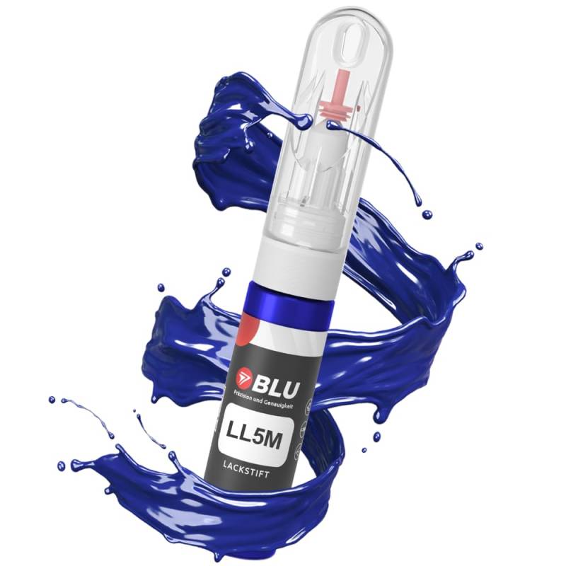 BLU Lackstift Auto kompatibel für VW LL5M BLAU INDIENBLAU | Auto Lack Reparatur 2in1 Ausbesserungslack Pinsel + Nadel von BLU