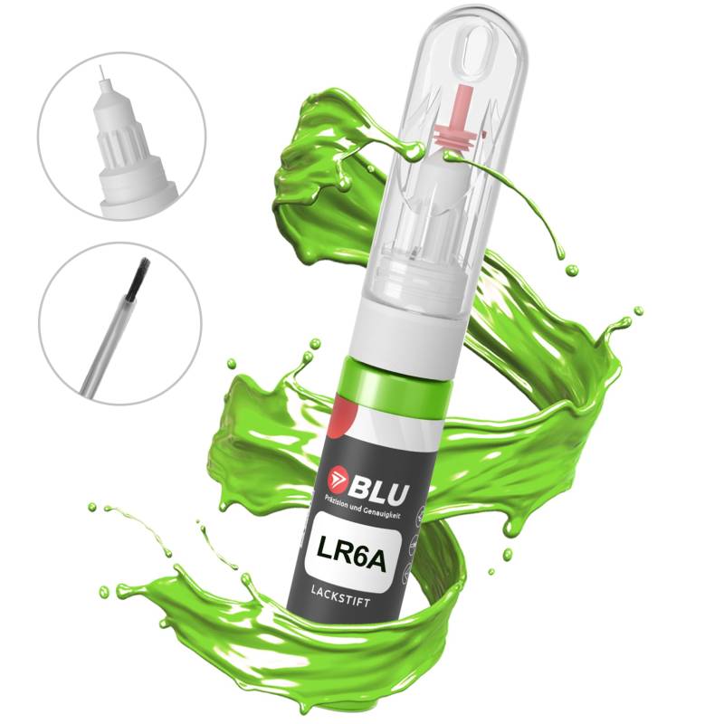 BLU Lackstift Auto kompatibel für VW LR6A Fantasia GRÜN | Auto Lack Reparatur 2in1 Ausbesserungslack Pinsel + Nadel von BLU