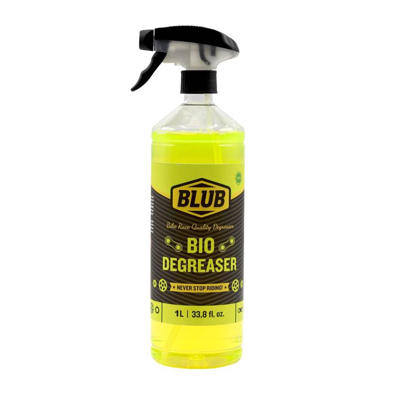 Blub BIO Neutral Fahrradketteentfetter 1L, Bio abbaubarer Reiniger, es reinigt Motorradkette, MTB Fahrrad Reiniger Sprühdose, es reinigt Kette und Fahrradgetriebe, Gelb von BLUB