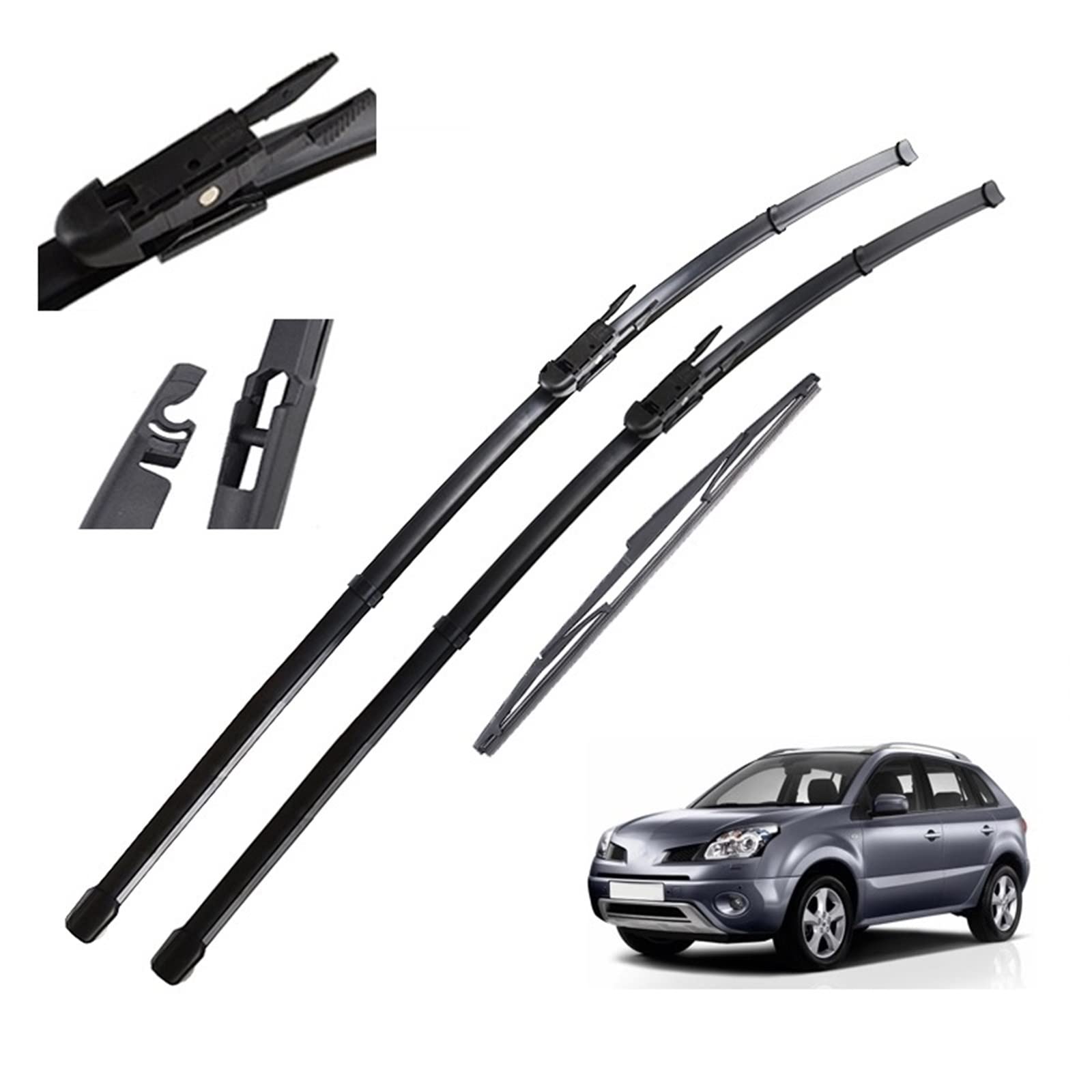 Scheibenwischer für Renaul&t Koleos MK1 2008 - 2015 Front- und Heckwischerblätter Set Windschutzscheibe Windschutzscheibenfenster 24 "+ 19" + 16 " von BLUNEO