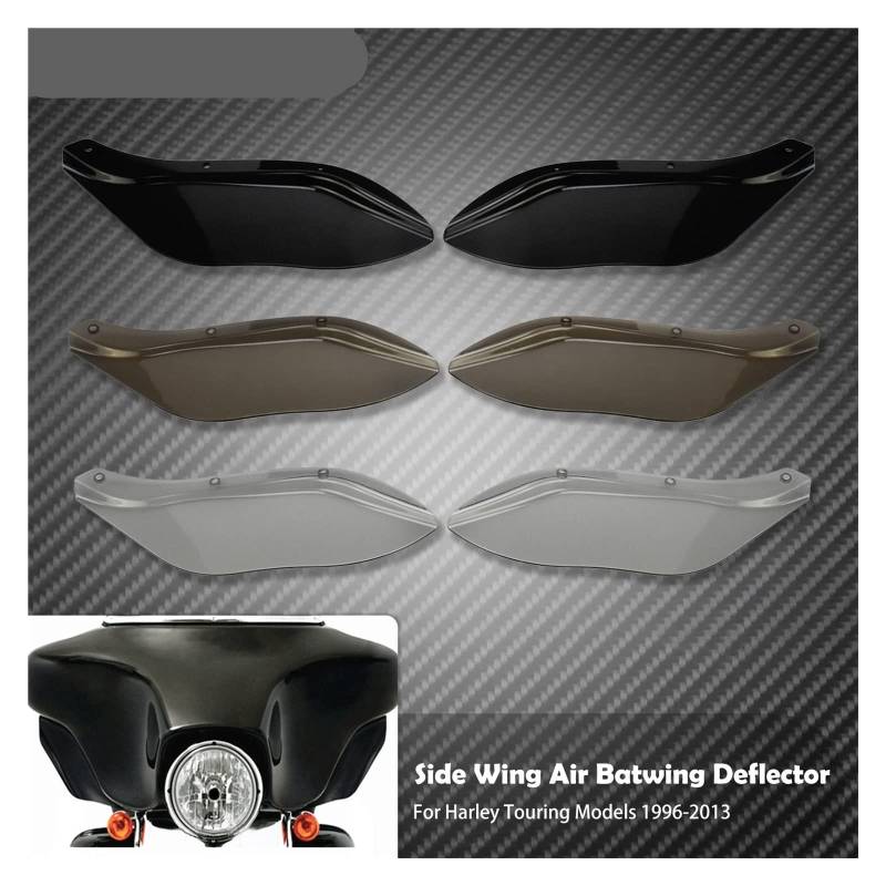 BLUVEY Motorrad Windabweiser Für H.a.r.l.e.y Touring Street Glide Road King Electra FLHX 1996-2013 Motorrad Batwing Windabweiser Verkleidung Seite Windschutzscheibe Kunststoff von BLUVEY