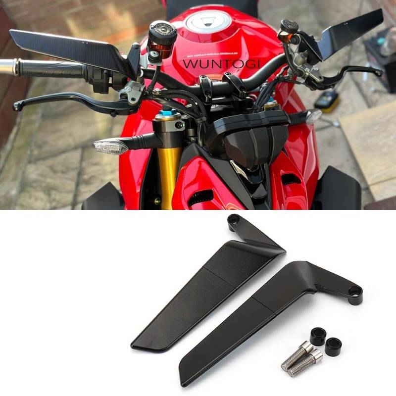 Motorrad Spiegel For Ducati Streetfighter V2 V4 V4S Motorrad Rückspiegel Stealth Sport Winglet Spiegel Kits Einstellbare Stealth Spiegel Spiegel Motorrad von BLacOh