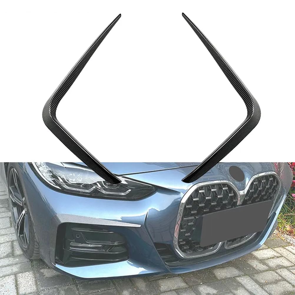 Auto Front Stoßstange Lip Diffusor Splitter Flossen Körper Kit Spoiler Diffusor Auto Tuning für B-MW 4 Series G22 G23 G26 M Sport 2020 2021 2022+,A-Carbon Fiber von BLuvos