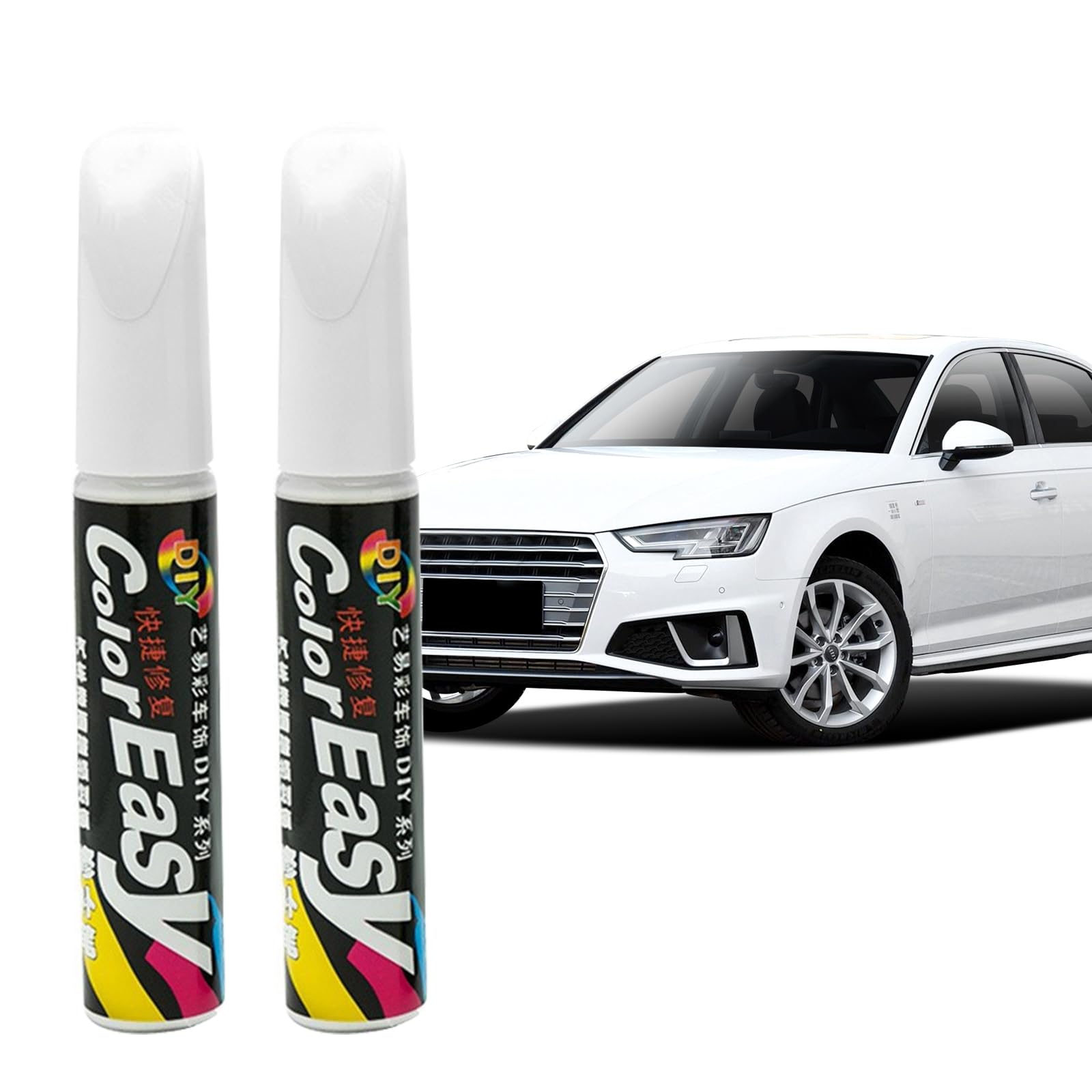 BMHNQ Lackstift Weiß 2 Stück Auto Lackstift Weiß Auto Weiß Lackreparaturstift Auto Lackstift Auto Pinsel Kratzerentferner Autolack Stift Autokratzer Reparaturmittel (Weiß) von BMHNQ