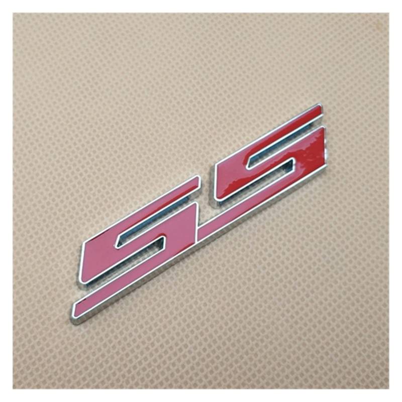 BMINO Auto Styling Metal. Ss. Brief Auto Emblem Aufkleber Trunk Deckel Abzeichen Aufkleber Logo-Aufkleber (Color : Silver with Red) von BMINO