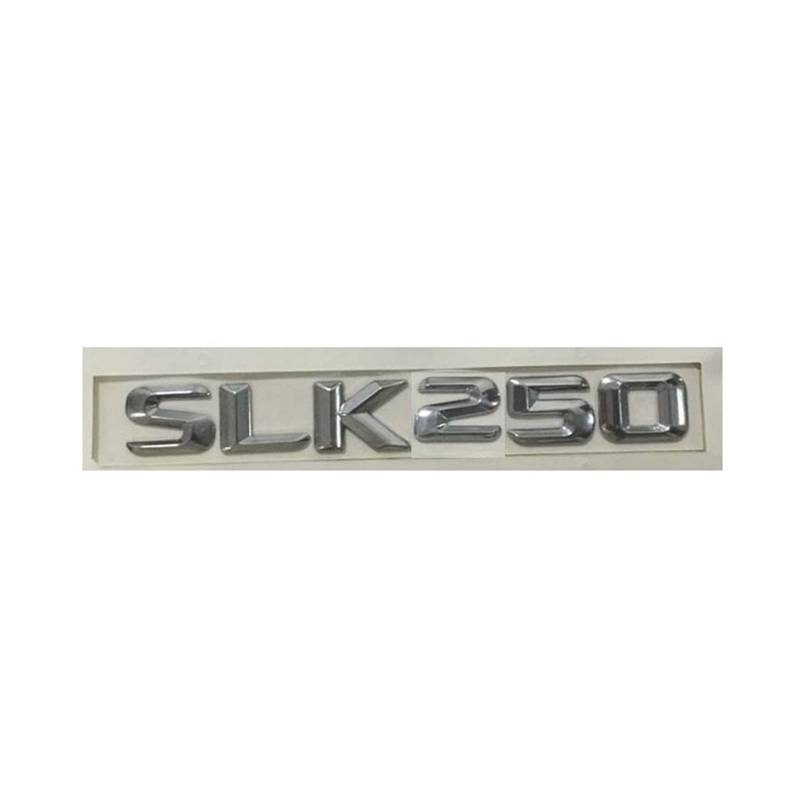 BMINO Chrom SLK 250" Auto-Kofferraum-Hinterbuchstaben Word-Abzeichen Emblem-Brief-Aufkleber-Aufkleber Kompatibel for Mercedes Benz SLK250. Logo-Aufkleber von BMINO