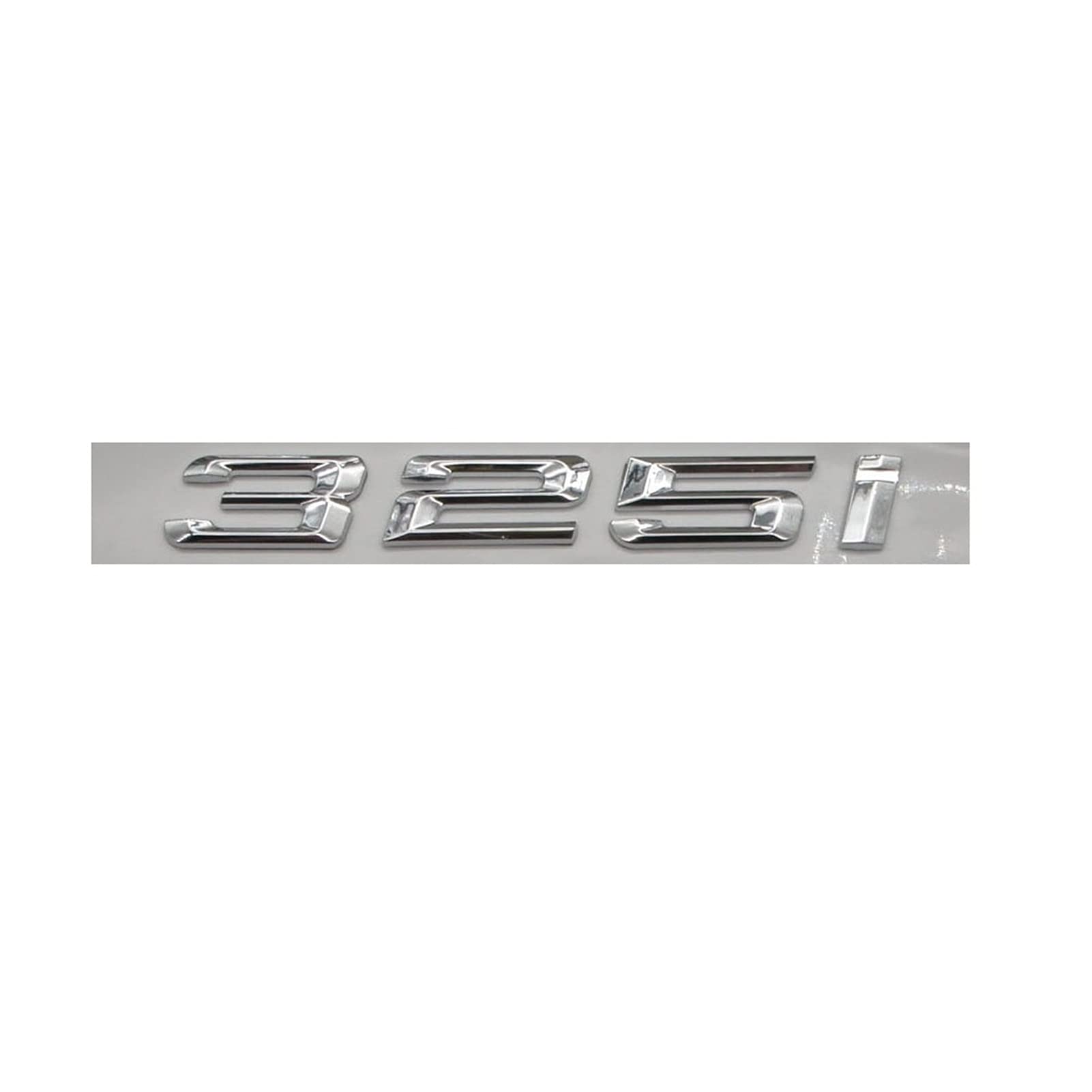 BMINO Chrom glänzend Silber ABS Zahl Buchstaben Wort Auto Kofferraum Abzeichen Emblem Buchstabe Aufkleber Aufkleber kompatibel mit BMW 3er Serie 325i Logo-Aufkleber von BMINO