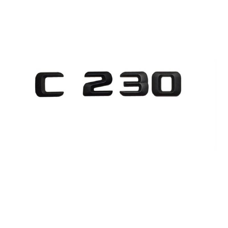 BMINO Mattschwarz C 230" Auto-Kofferraum hinten Buchstaben Worte Nummer Abzeichen Emblem Aufkleber Aufkleber kompatibel mit Mercedes Benz C-Klasse C230 Logo-Aufkleber von BMINO