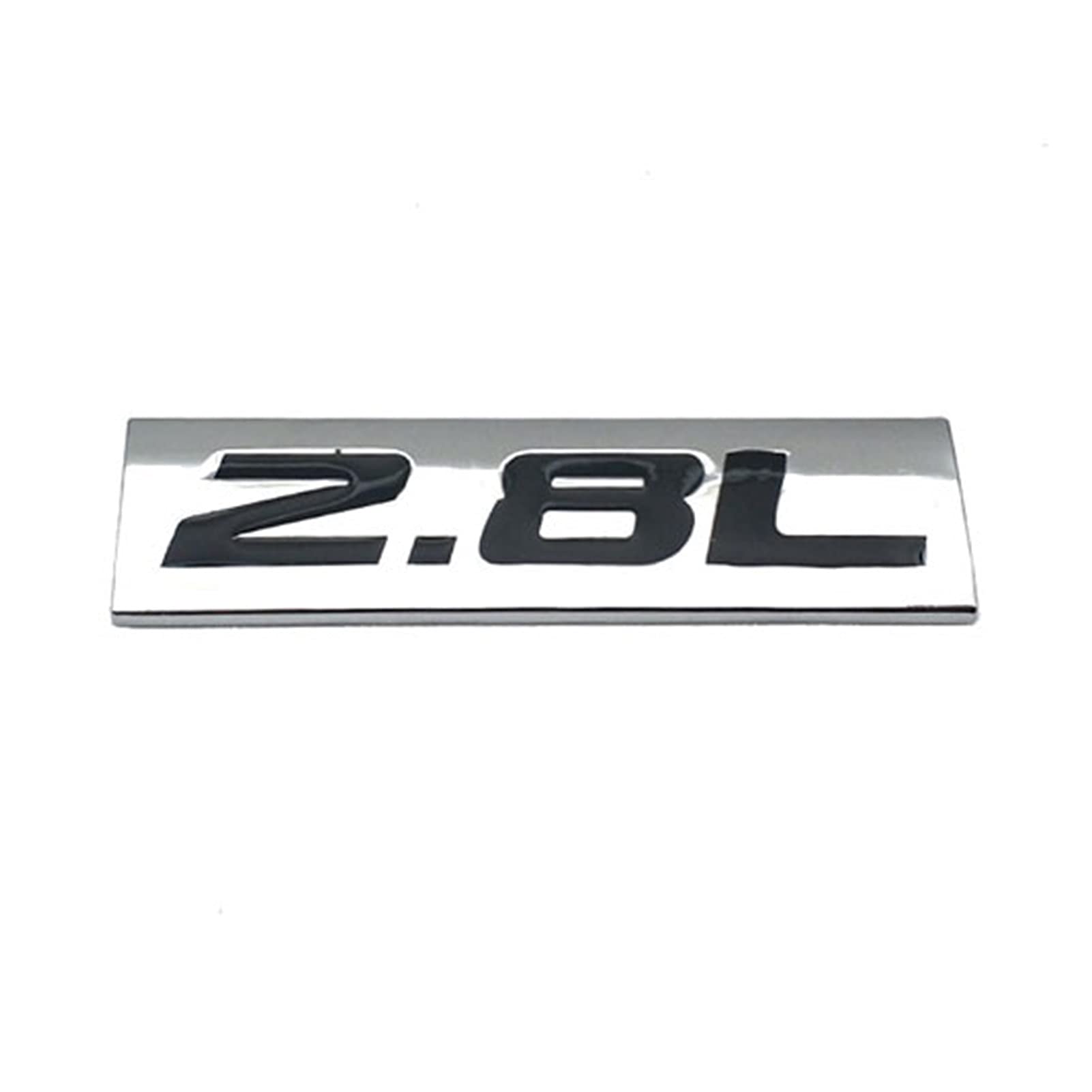 BMINO Metallauto Styling 2.8l Auto Badge Turbo Trunk Emblem Aufkleber Aufkleber Autozubehör Logo-Aufkleber (Color : Silver with Black) von BMINO