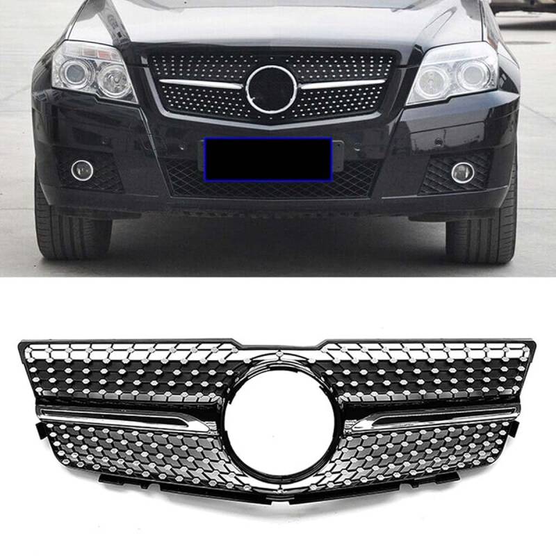 Doppellamellen-Frontstoßstange, Nieren-Doppelgitter, Grill-Ersatz, für Benz GLK Class X204 2008-2012 GLK250 GLK350 GLK300,A-Black von BMIXX