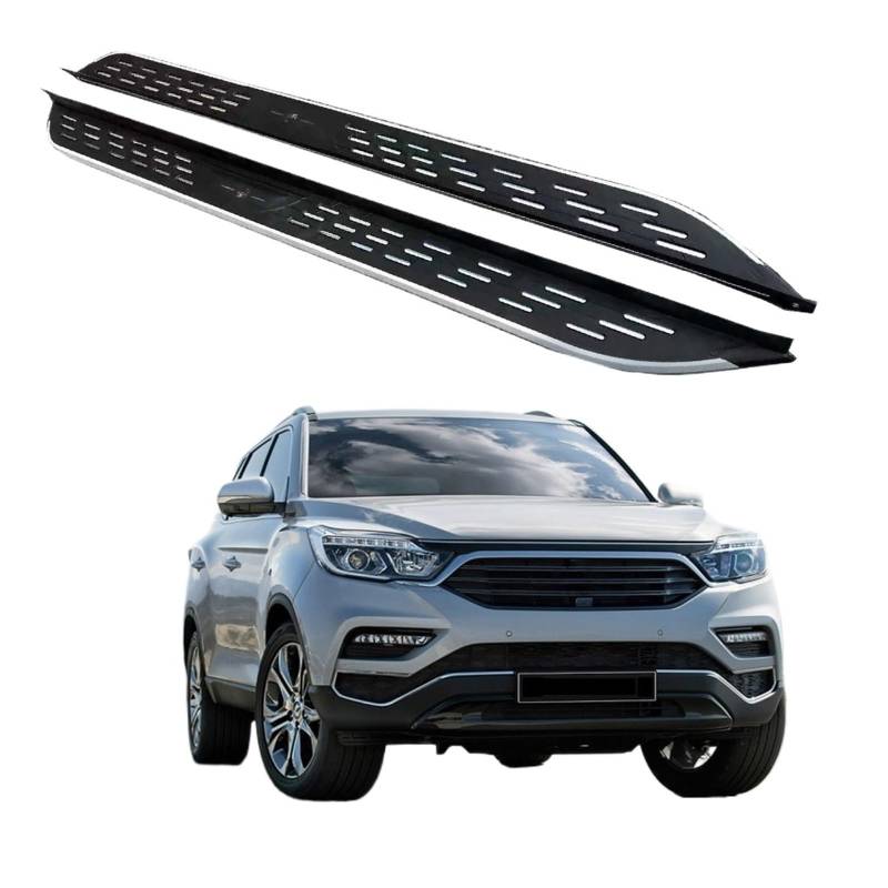 2 STÜCKE Seitenschritt Kompatibel for SsangYong G4 Rexton 2018 2019 2020 2021 2022 2023 2024 Trittbrett Nerf Bars Treppen Aluminiumpedale von BMKUUOSJ