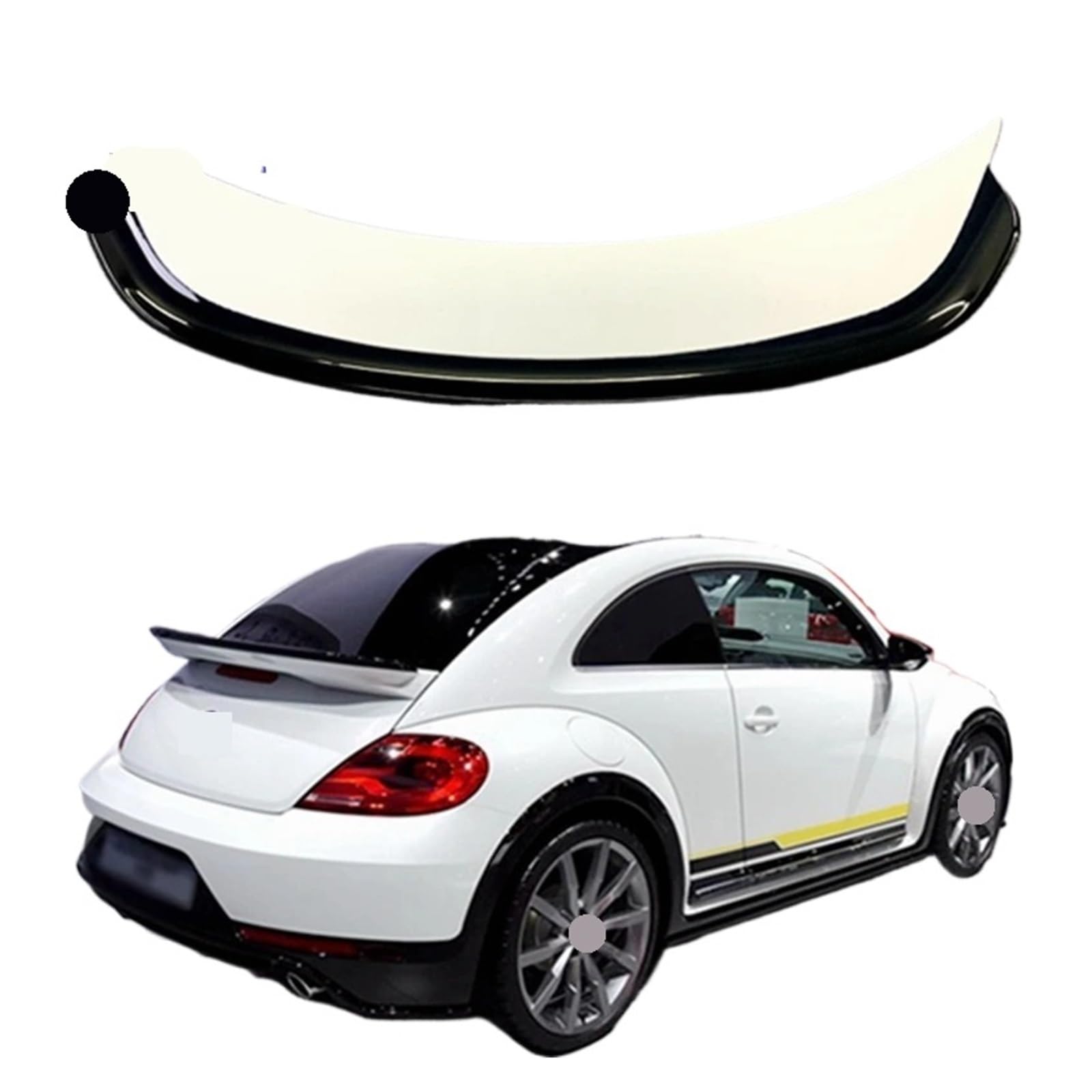 ABS-Lackierung for Heckspoiler, kompatibel mit VW Beetle GSR/G20 (große Spoiler) 2013 2014 2015 2016 2017(Unpainted) von BMKUUOSJ