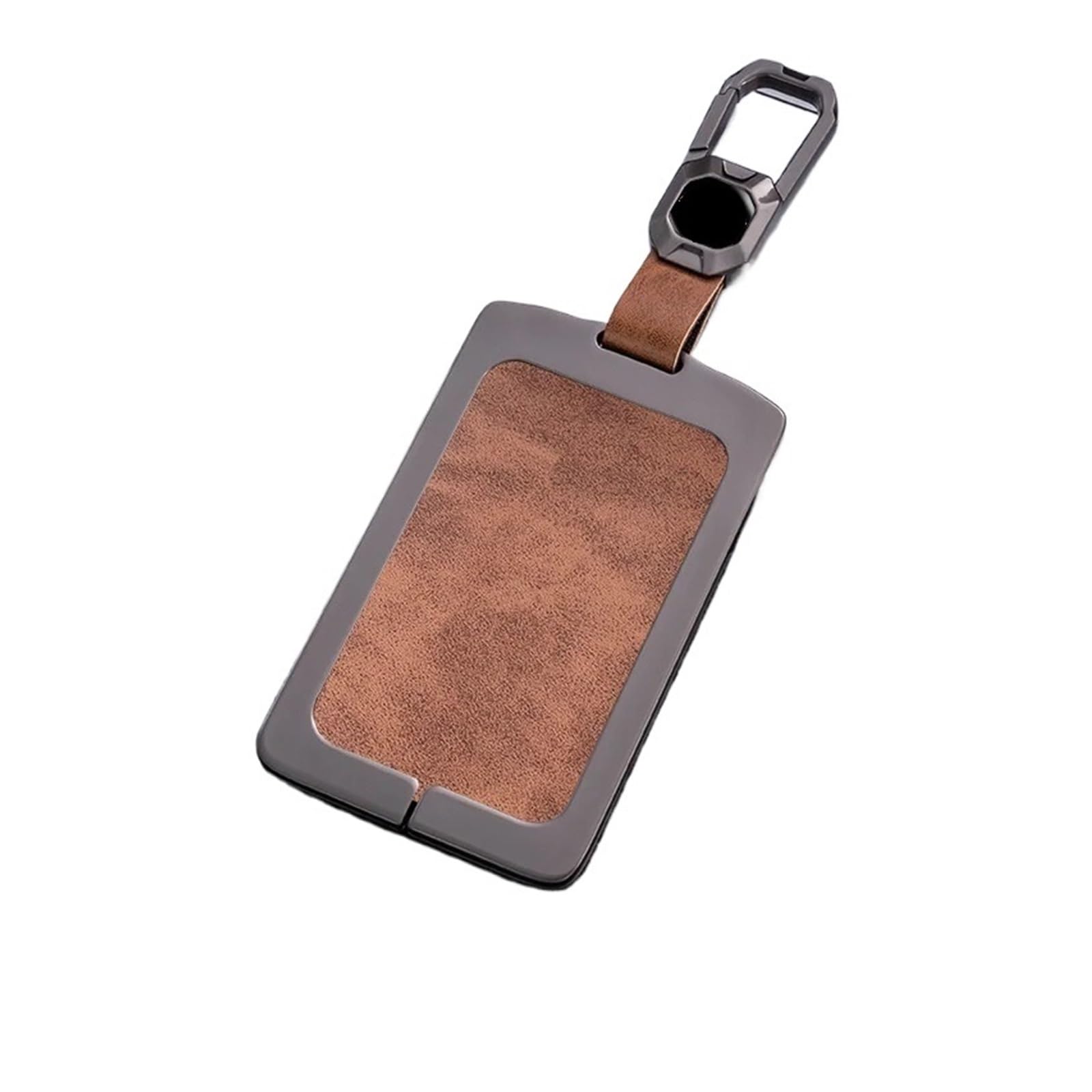 Auto-Fernschlüsseletui aus Zinklegierung, kompatibel mit Extremely Krypton 001 ZEEKR, NFC-Kartenschlüsselschutz, Schlüsselanhänger, Autozubehör(B-brown keychain1) von BMKUUOSJ