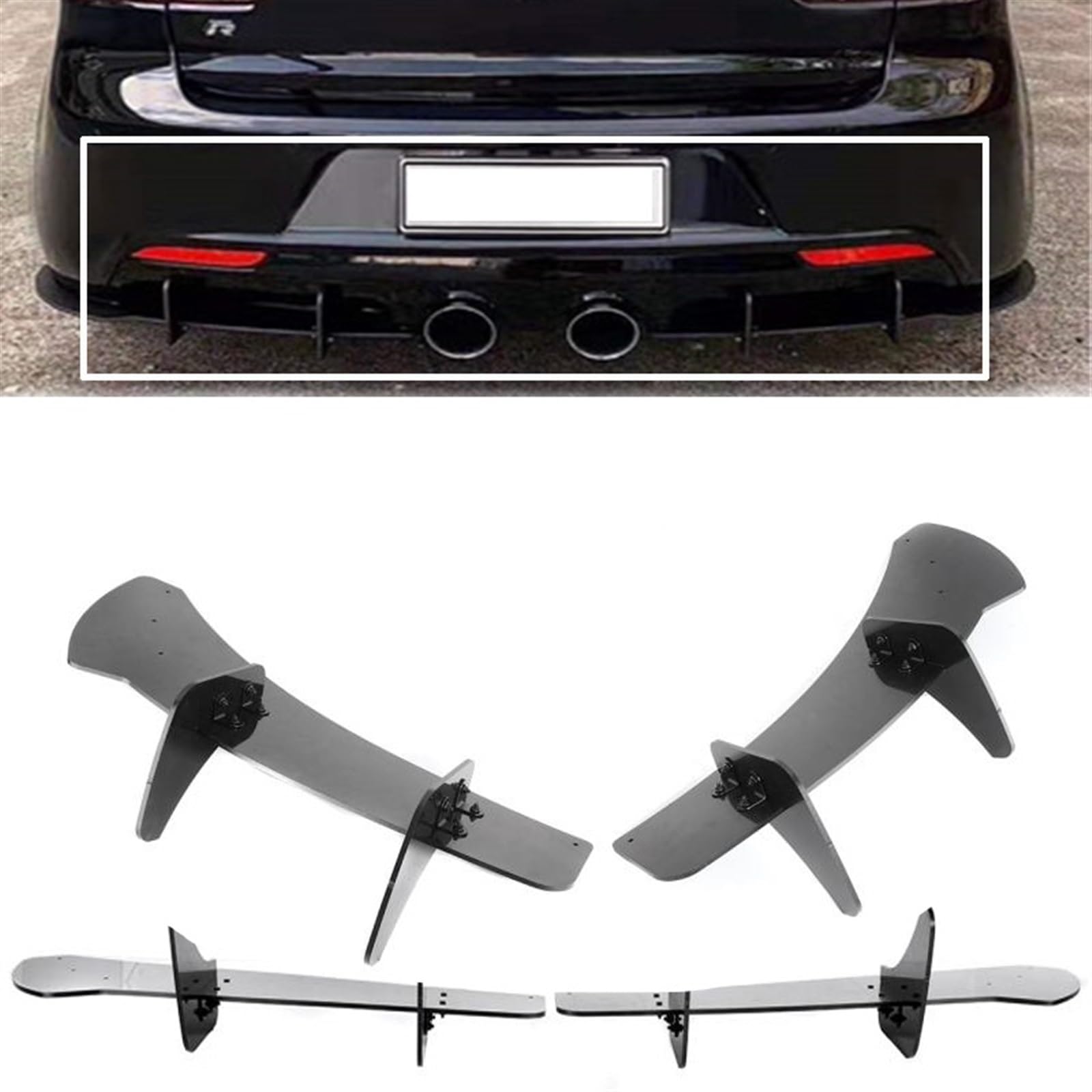 Auto Heckspoilerlippe Diffusor Spoiler Splitter Schutzfolie Kompatibel for VW Golf 6R 7R 6GTI 7GTI Heckspoilerlippe(6) von BMKUUOSJ