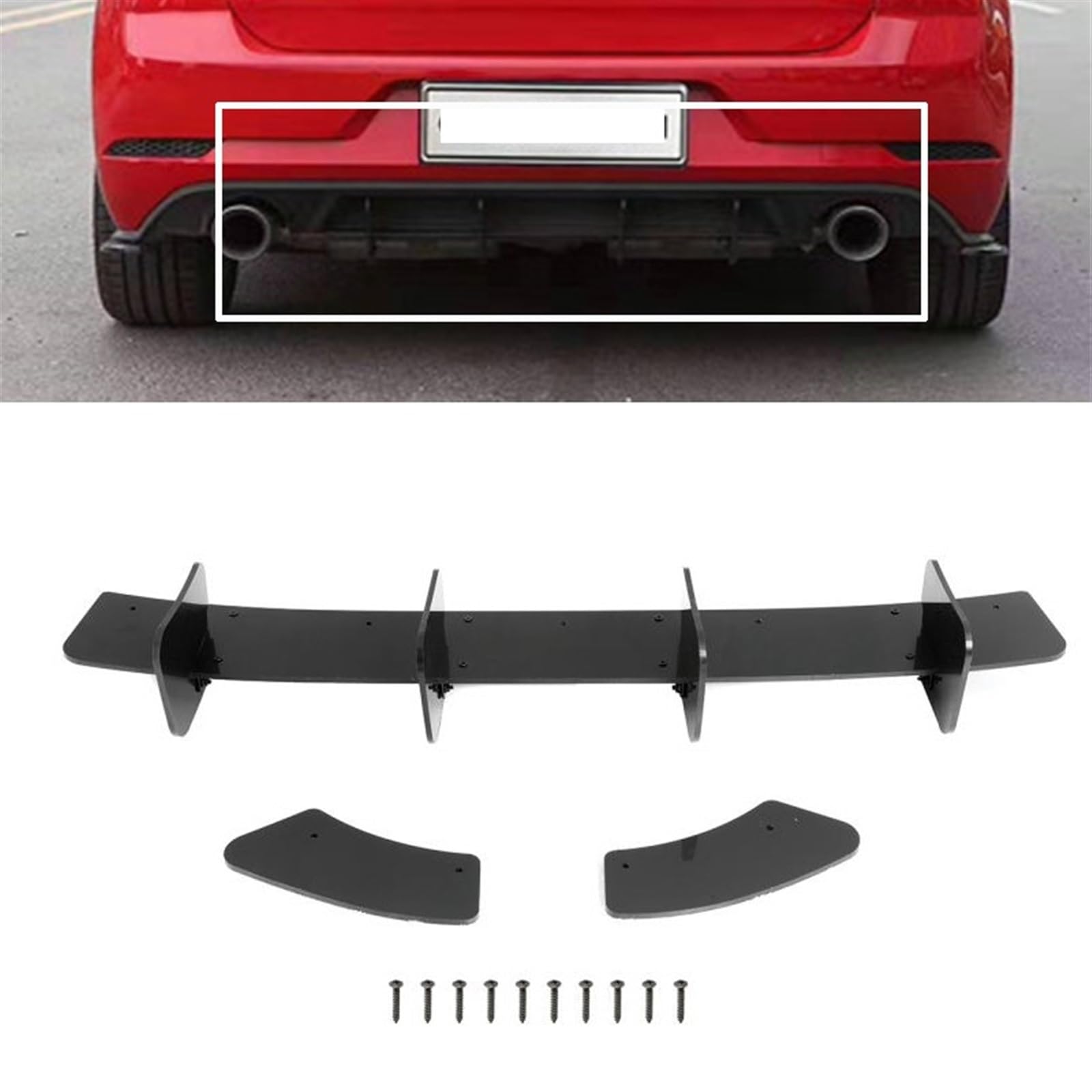 Auto Heckspoilerlippe Diffusor Spoiler Splitter Schutzfolie Kompatibel for VW Golf 6R 7R 6GTI 7GTI Heckspoilerlippe(7.5 G) von BMKUUOSJ