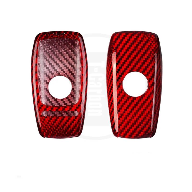 Carbon Fiber Auto Schlüssel Fall Abdeckung Shell Kompatibel for Benz E63 S63 G63 AMG 2021 2020 Auto Zubehör(Red) von BMKUUOSJ