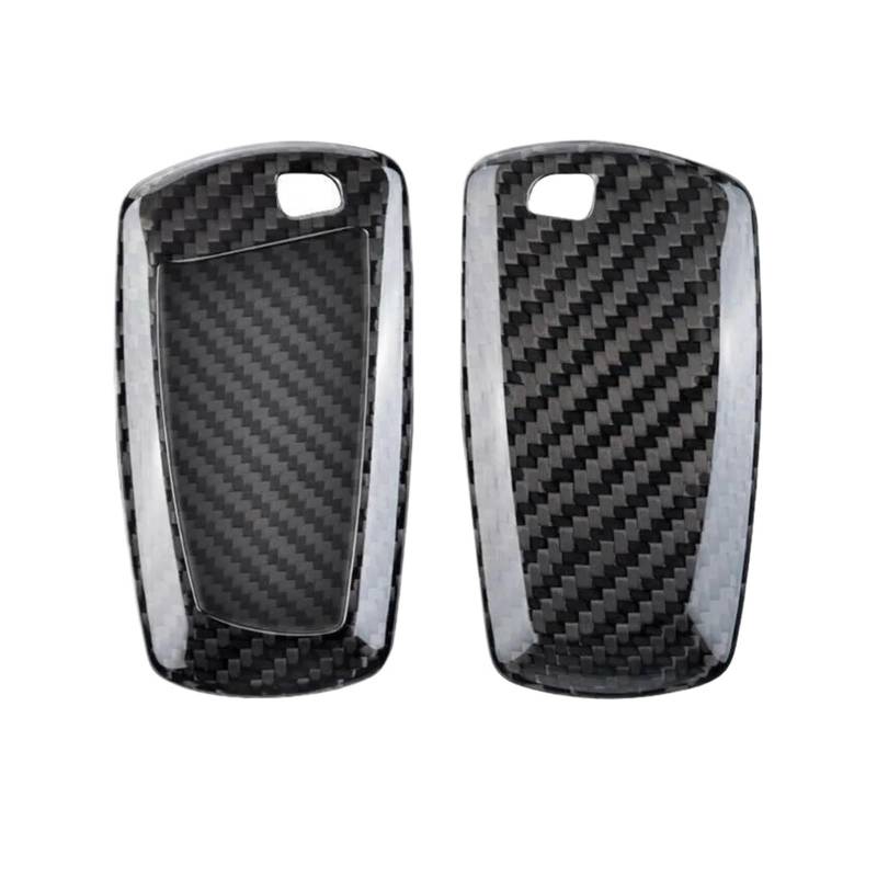 Carbon Fiber Car Remote Smart Key Fob Abdeckung Fall Shell Halter Schutz Haut Kompatibel for BMW 3 5 7 Serie x3 X5 X6 Zubehör(Black Carbon Fiber A) von BMKUUOSJ