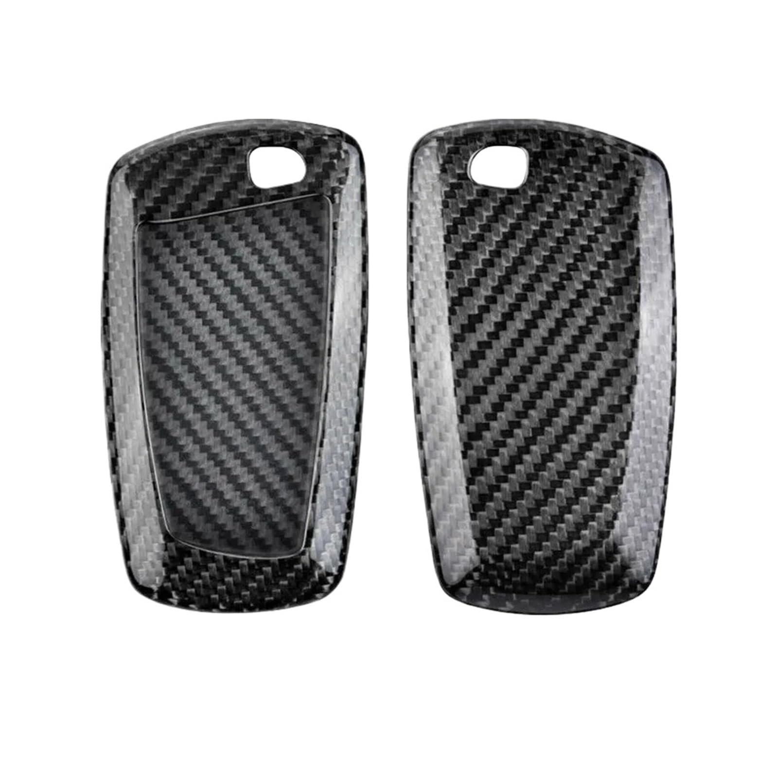 Carbon Fiber Car Remote Smart Key Fob Abdeckung Fall Shell Halter Schutz Haut Kompatibel for BMW 3 5 7 Serie x3 X5 X6 Zubehör(Black Glass Fiber A) von BMKUUOSJ