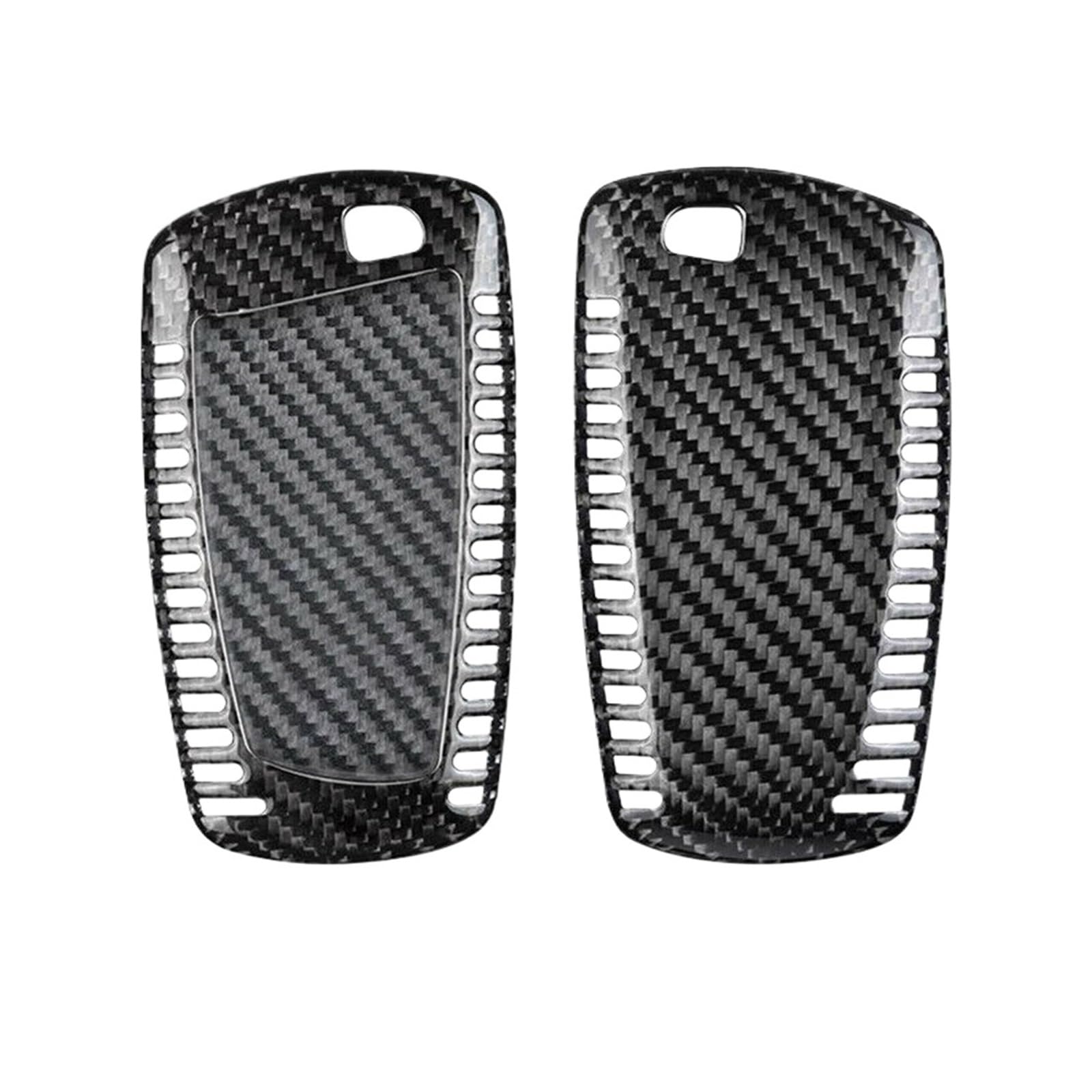 Carbon Fiber Car Remote Smart Key Fob Abdeckung Fall Shell Halter Schutz Haut Kompatibel for BMW 3 5 7 Serie x3 X5 X6 Zubehör(Black Glass Fiber B) von BMKUUOSJ