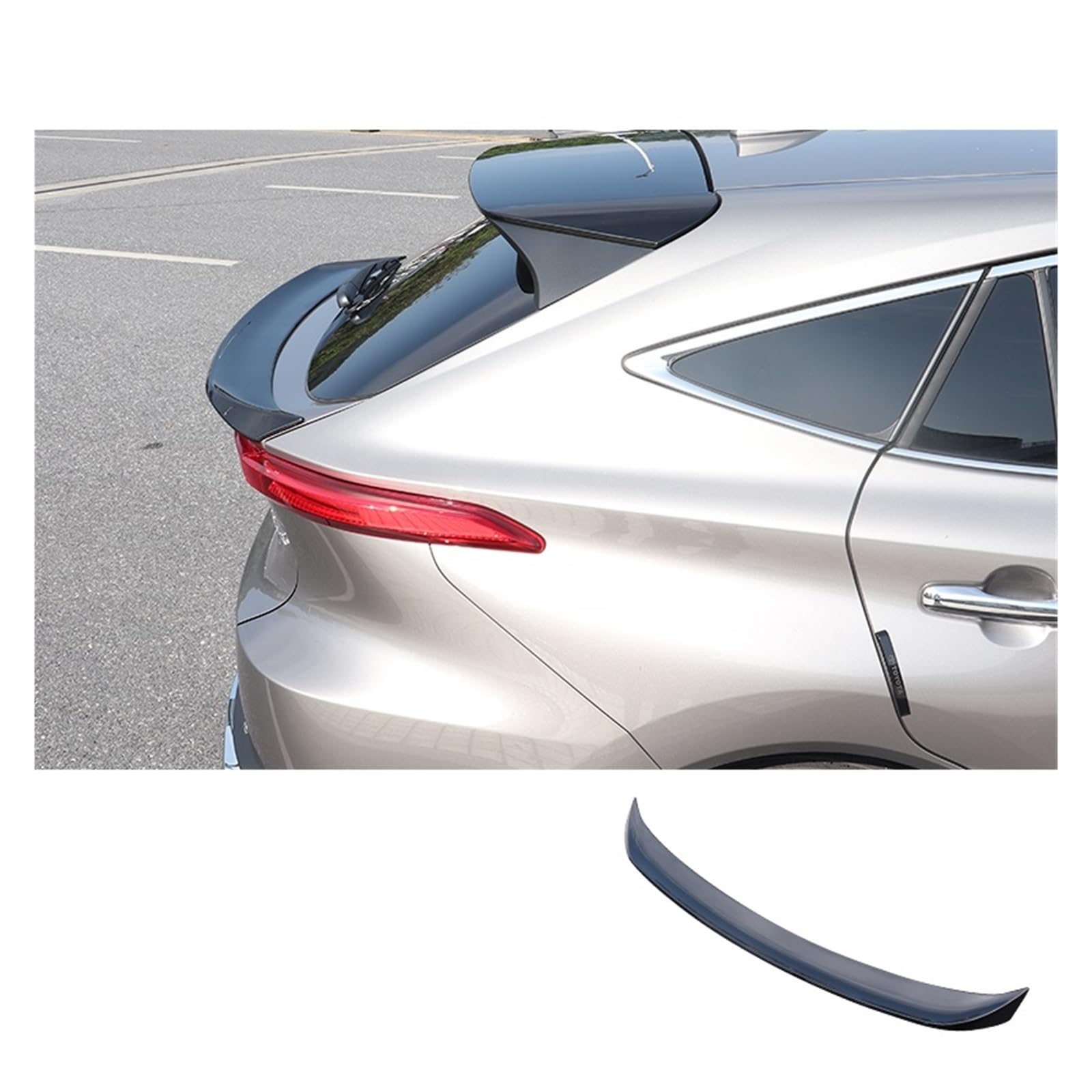 For Dachspoiler-Zubehör, kompatibel mit RAV4 VENZA/HARRIER, Autofenster, schwarze Hecklippe, Flügelschwanz, ABS-Material, Splitter Refit 2022(Black) von BMKUUOSJ