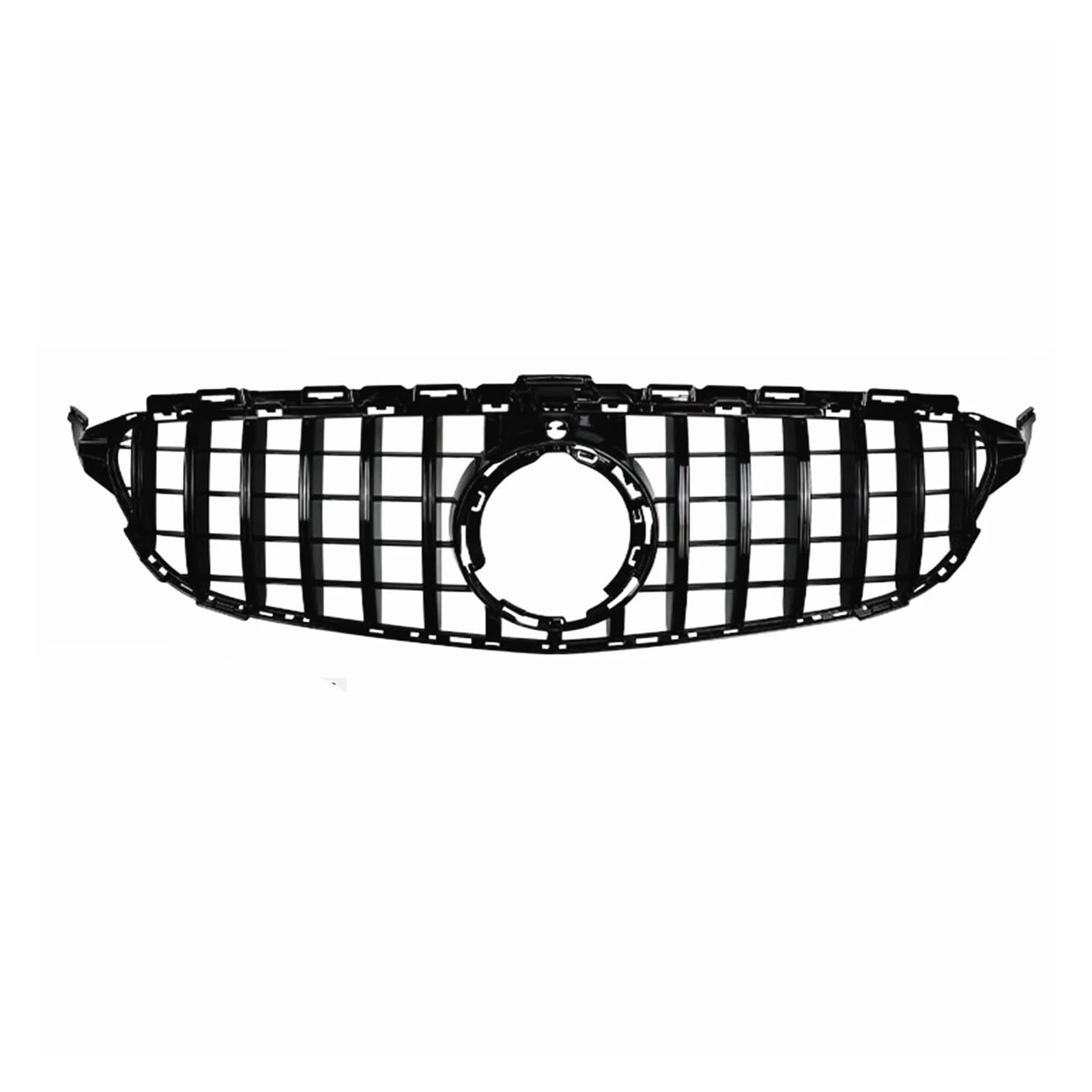 Frontgrill Grill Obere Stoßstange Haube Mesh Mit Kamera Loch Auto Teil Kompatibel for Mercedes Benz W205 C Klasse C200 c300 C43 AMG 2019-2021(Black) von BMKUUOSJ