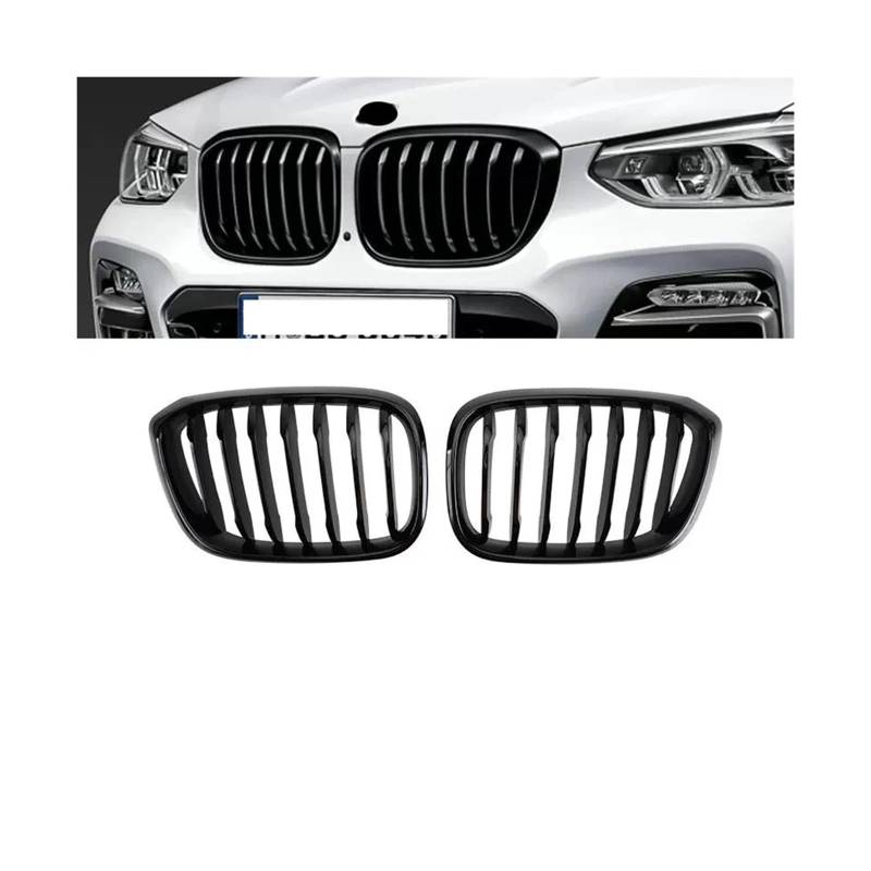 Frontnierengrills Grille glänzend schwarz kompatibel for BMW X3 G01 X4 G02 2019 2020 2021 Auto-Tuning(18-21 GB Single Slat) von BMKUUOSJ