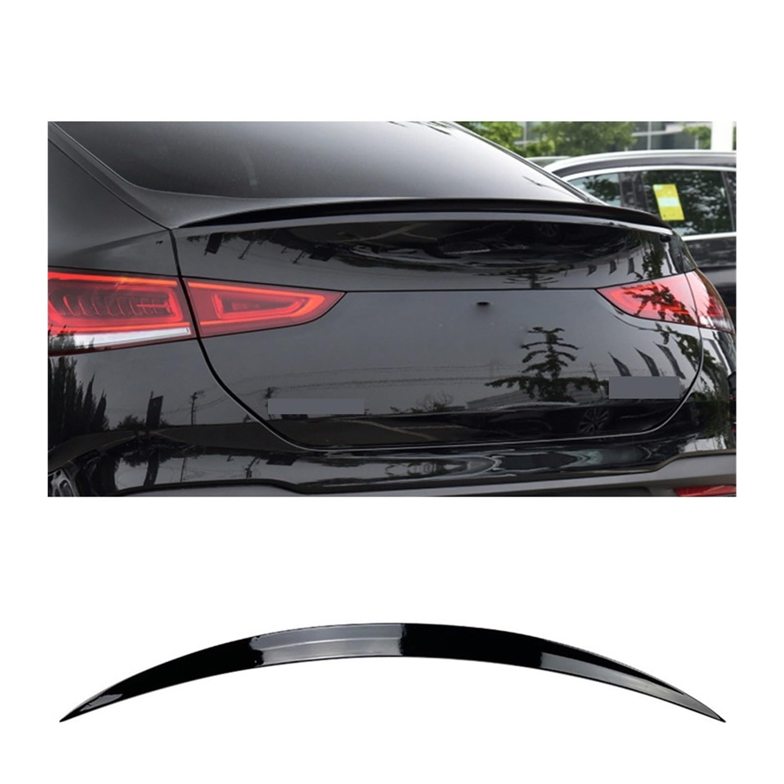 Glänzend Auto Heckspoiler Flügellippe Kompatibel for Benz Gle Coupe C167 Gle350 450 Gle53 Amg 2022 Heckklappe Splitter Spoiler(Glossy Black) von BMKUUOSJ