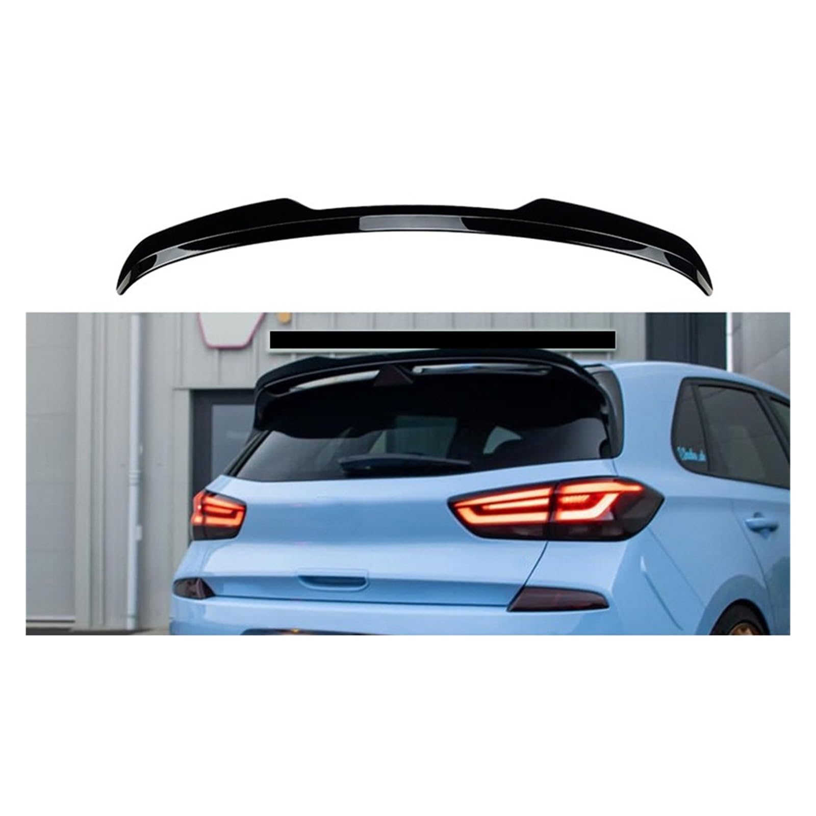 Glänzend for Hyundai I30N MK3 Verlängerungskappe 2017 2018 2019 2020 2021+ Auto Heckspoiler Flügel Fließheck Heckspoiler Lippe Flügel(Black) von BMKUUOSJ