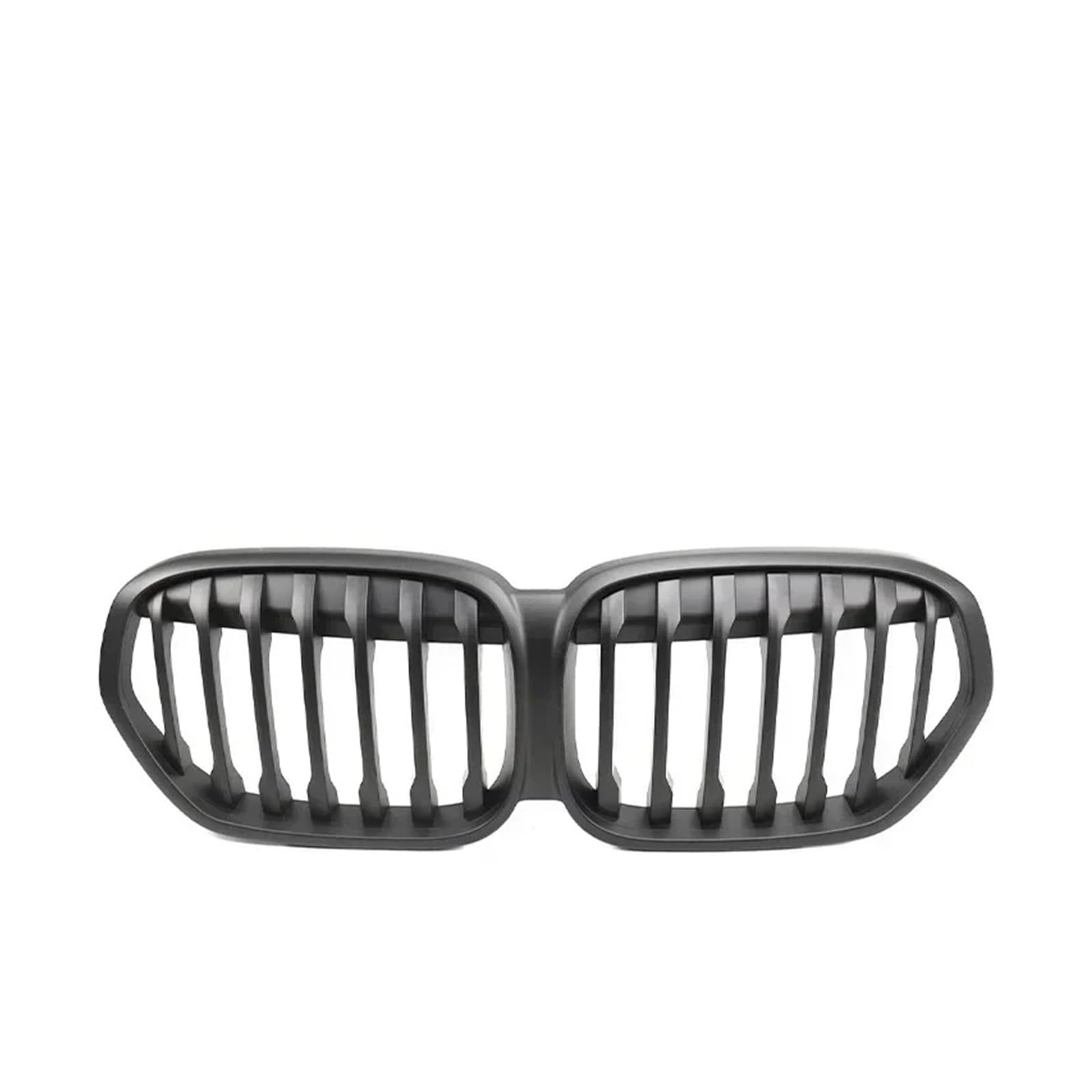 Glänzend schwarzer Nierengrill, kompatibel for BMW X1 Serie F48 F49 2019–2022, Klavierschwarz, Carbon-Stil, einzelne Lamellen, Auto-Zubehör(Single Matte Black) von BMKUUOSJ