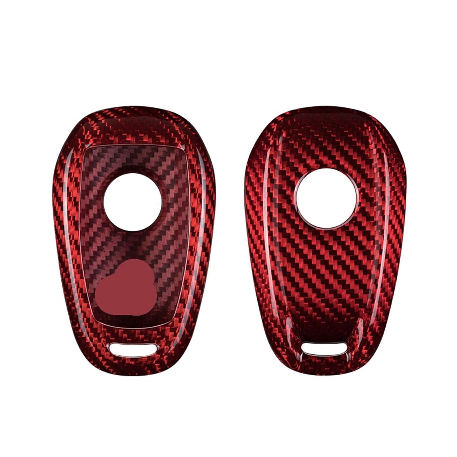 Kohlefaser-Autoschlüsseletui kompatibel for Alfa Romeo Giulia Stelvio 2017 2018, Smart Remote Shell Auto(Red-01) von BMKUUOSJ