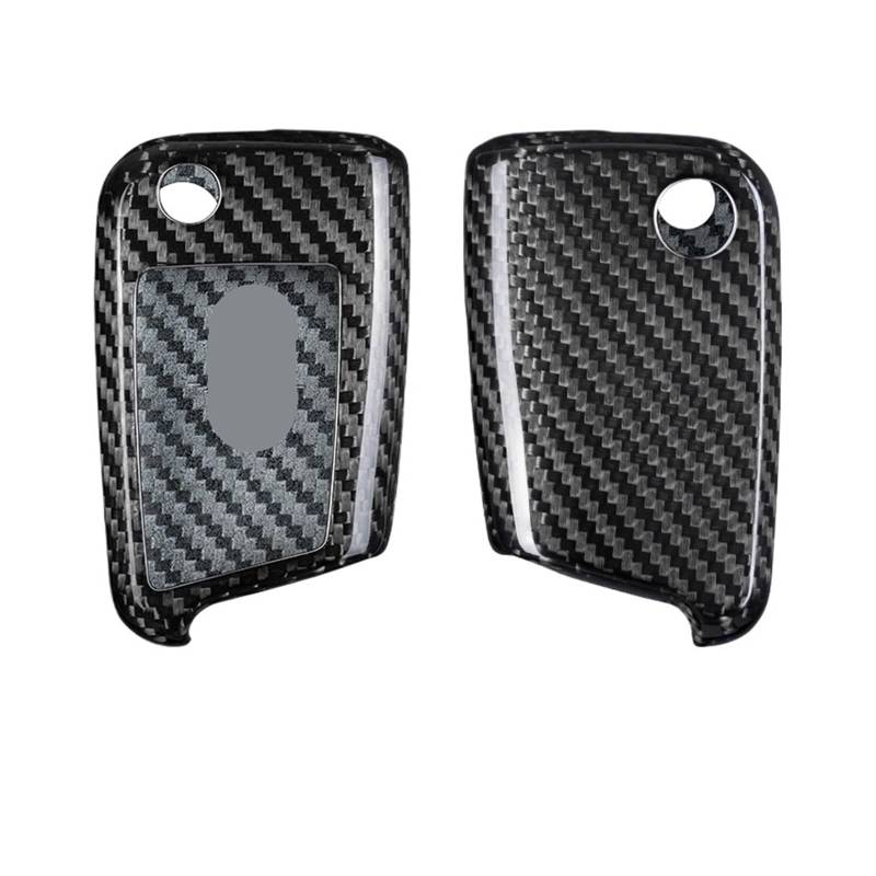 Kompatibel for VW Jetta Tiguan Beetle CC EOS Passat Kaninchen Touareg MK4 Golf MK5 MK6 MK7 MK8 Carbon Faser Auto Schlüssel Fall Abdeckung(Style8) von BMKUUOSJ