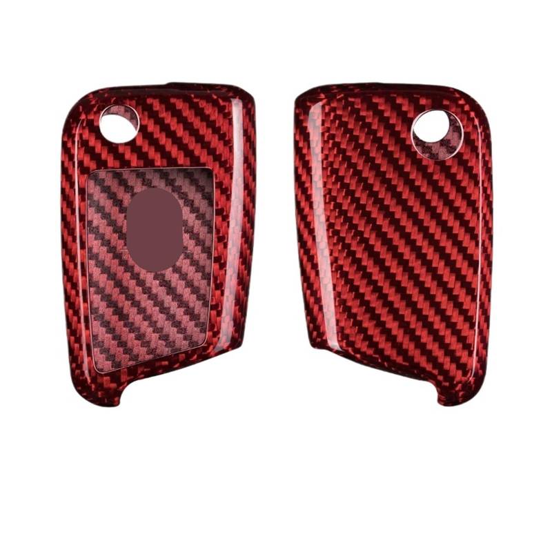 Kompatibel for VW Jetta Tiguan Beetle CC EOS Passat Kaninchen Touareg MK4 Golf MK5 MK6 MK7 MK8 Carbon Faser Auto Schlüssel Fall Abdeckung(Style9) von BMKUUOSJ