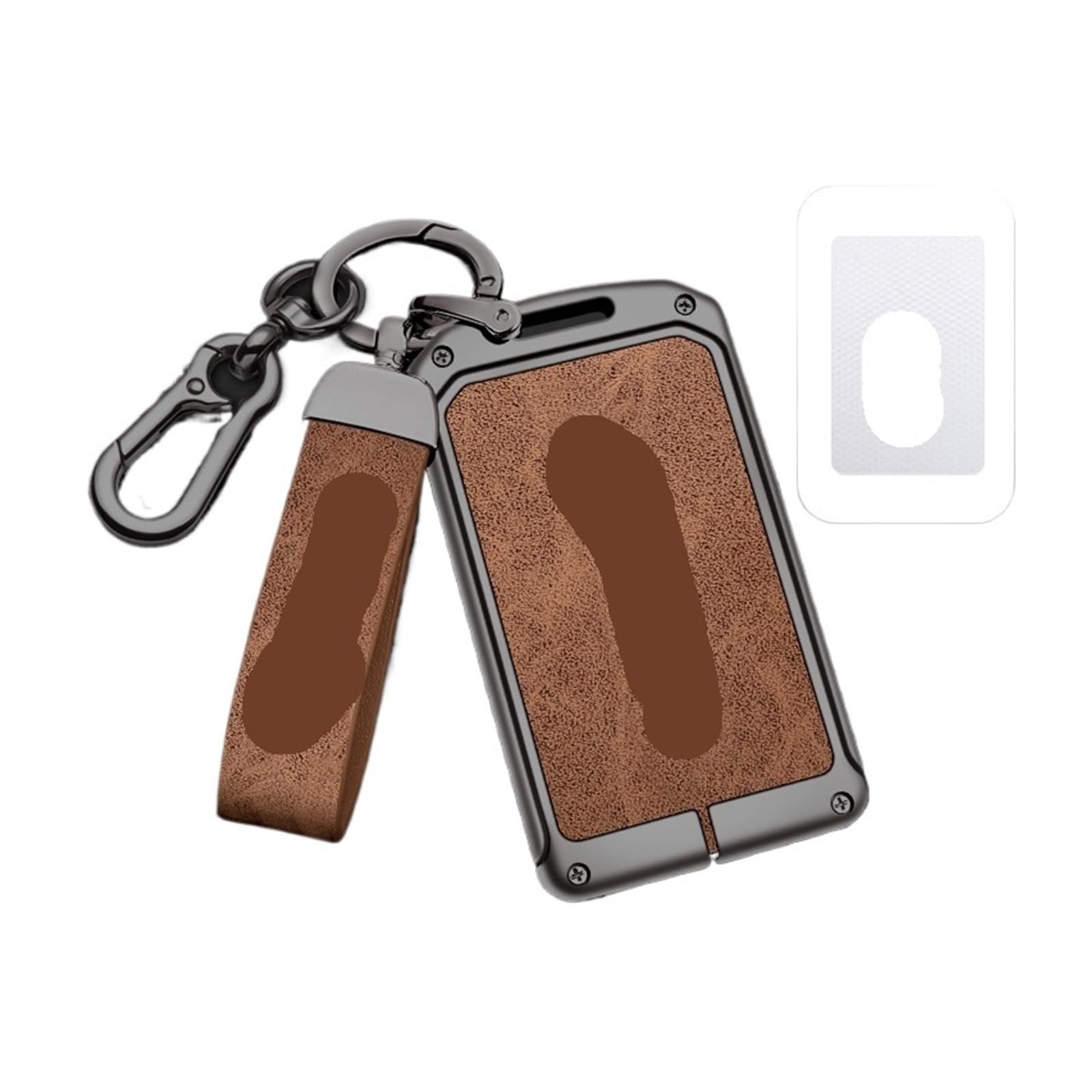 Lederlegierung Auto Smart NFC Karte Schlüsseletui Schlüsselanhänger Abdeckung Schale Kompatibel for BMW 1 3 5 7 Serie X1 X3 X5 X6 X7 535 Auto Schlüsselanhänger Zubehör(J-gun brown) von BMKUUOSJ