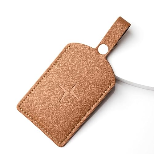 NFC-Karten-Schlüsseletui, kompatibel mit Polestar 4, kompatibel mit Polestar 2/3/4, Schlüsselanhänger-Hülle mit Verschluss, Leder, kompatibel for Männer und Frauen(Brown B) von BMKUUOSJ