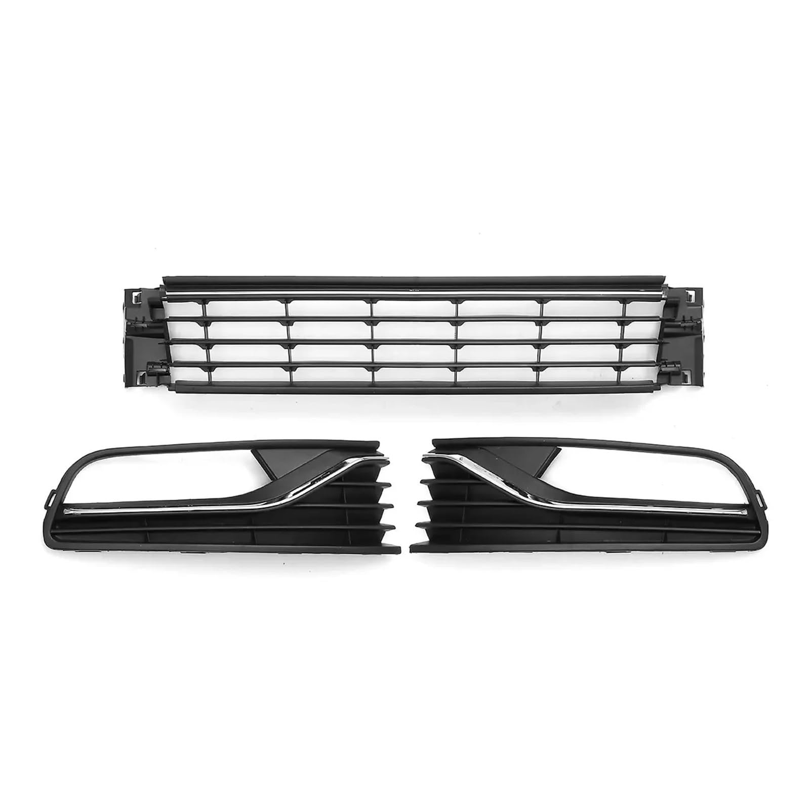 Unterer Grill for die vordere Stoßstange rechts + Mitte + links, kompatibel mit VW Polo 6r 2014–2017, Renngrills/Nebelscheinwerferabdeckung 6R0853677A9B9 von BMKUUOSJ