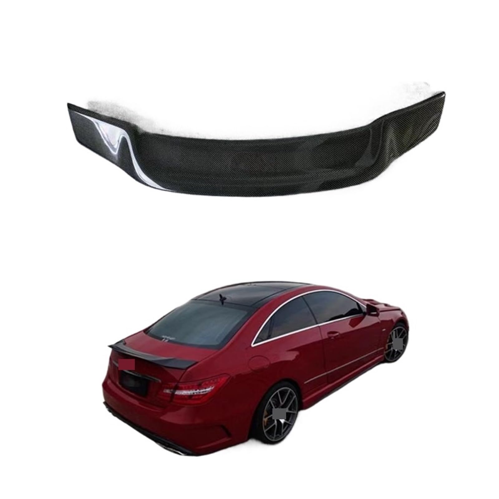 W207 C207 Carbon Fiber Heckspoiler R Style Flügel Kompatibel for Mercedes Benz E Klasse W207 C207 Coupe 2010-2016 E200 E250 E300 E350(Forged Carbon) von BMKUUOSJ