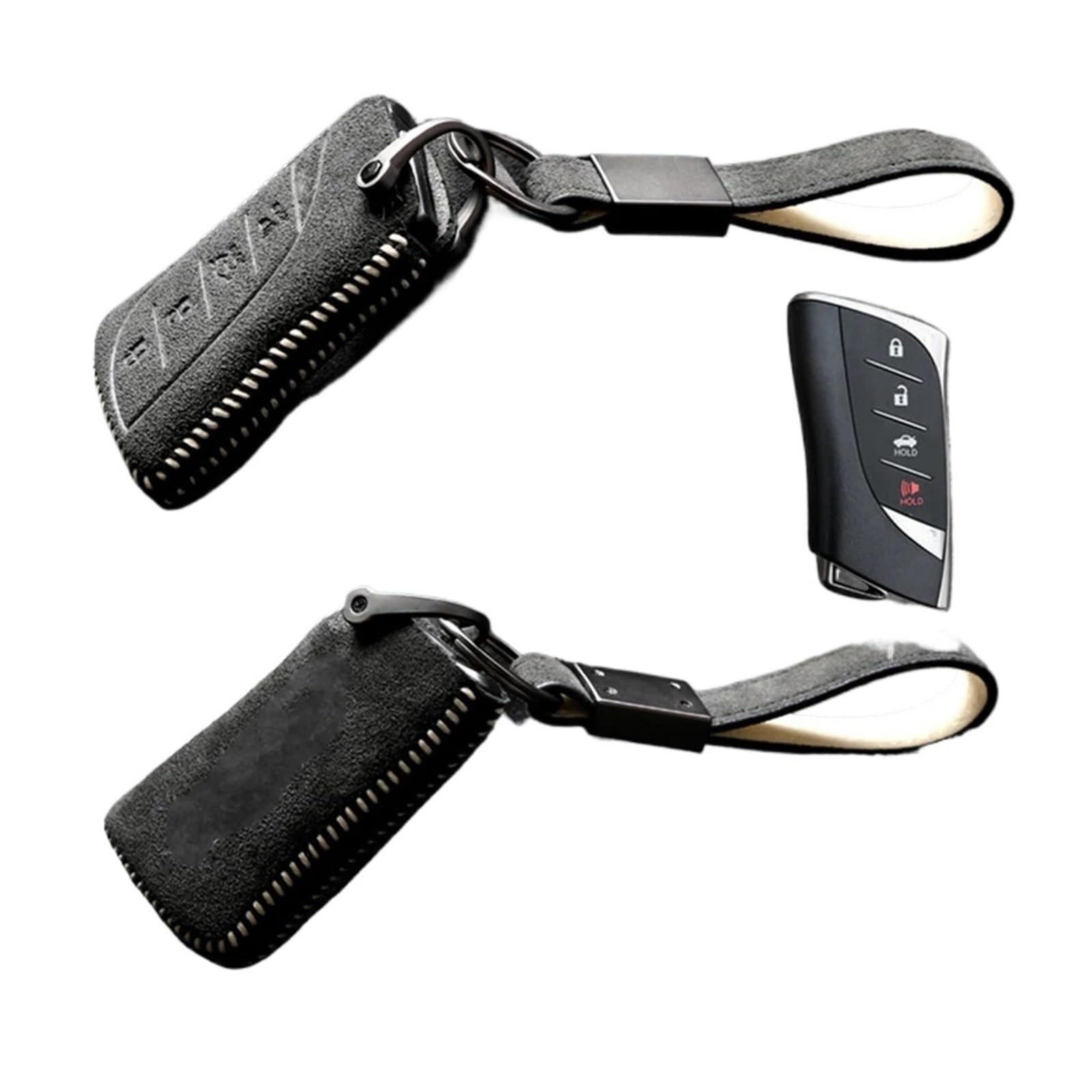 Wildleder Leder Auto Remote Smart Key Fob Fall Abdeckung Shell Schlüsselbund Kompatibel for Lexus 2019 2020 ES350 LC500 LS500 UX250 zubehör von BMKUUOSJ