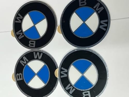 4 Stück BMW Emblem Felgenaufkleber Kappe Ø82mm Plakette mit Klebefolie D=82MM von BMW