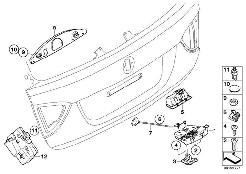 BMW Heckklappenschloss Schloss Heckklappe 3er E91 TOURING 51247308844 + Einkaufschip von BMW