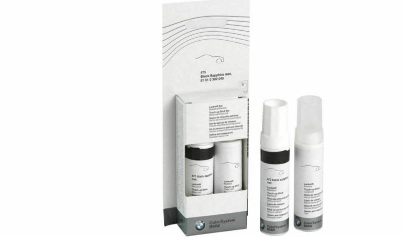 BMW Lackstift-Sets in Wagenfarbe mit Klarlack 2X 12 ml Ausbesserungsstift Schwarz Weiß Grau Silber (British Racing Green met) von BMW