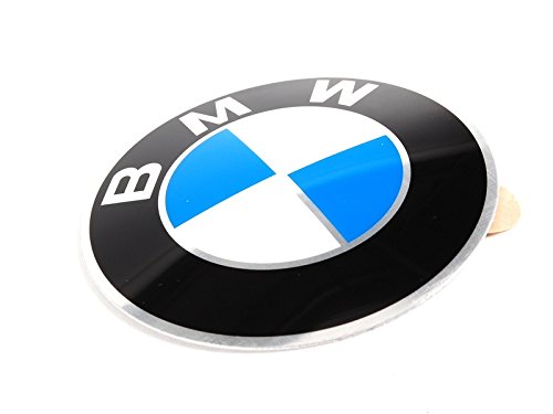 BMW Original-Plakette mit Klebefolie, 64,5 mm Durchmesser, Schwarz, Metall, Fahrzeug-Accessoire, Emblem, passend für E36 E46 36131181080 von BMW