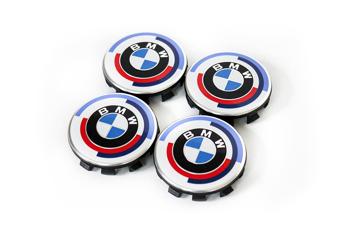 BMW Original Satz (4 Deckel) Nabenabdeckung Felgendeckel Nabendeckel 50 Jahre M Heritage Ø 55 mm von BMW