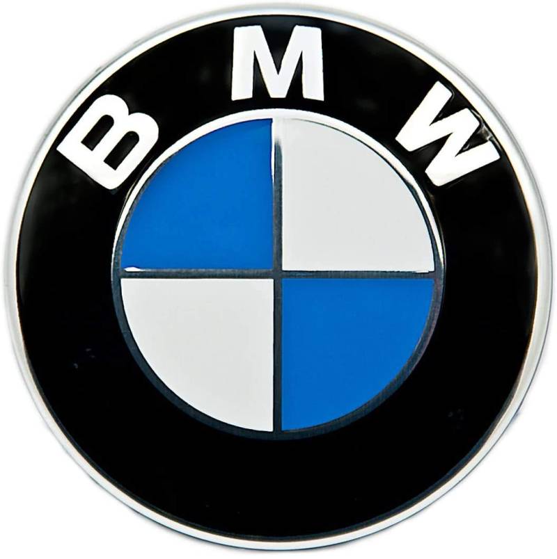 BMW Plakette geprägt mit Klebefolie, kompatible mit Auto, D=70mm 1er 3er 5er 6er 7er X1 X5 X6 Z3 Z4 (36136758569) Schwarz von BMW