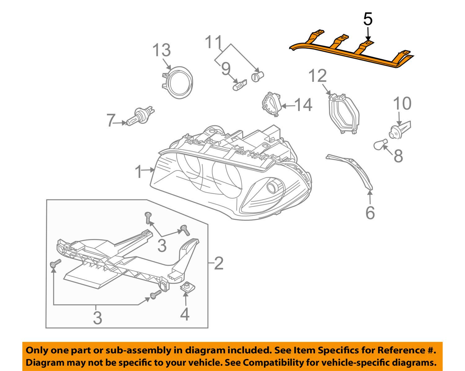 ECHTE Scheinwerfer Dichtung Obere Halterung rechts passt BMW X3 E83 2004–2010 von BMW